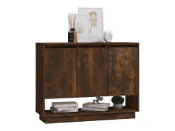 Aparador de roble ahumado 97x31x75 cm Madera de ingeniería