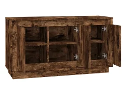 Aparador de roble ahumado 102x35x55 cm madera de ingeniería
