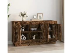 Aparador de roble ahumado 102x35x55 cm madera de ingeniería
