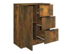 Aparador de roble ahumado 60x30x70 cm Madera de ingeniería