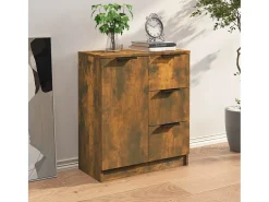 Aparador de roble ahumado 60x30x70 cm Madera de ingeniería