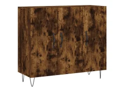 Aparador de roble ahumado 90x34x80 cm madera de ingeniería