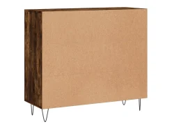 Aparador de roble ahumado 90x34x80 cm madera de ingeniería