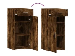 Aparador de roble ahumado 40x42,5x93 cm madera de ingeniería