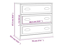 Aparador de roble ahumado 70x35,5x67,5 cm madera de ingeniería
