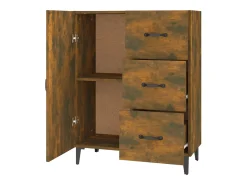Aparador de roble ahumado 69,5x34x90 cm madera de ingeniería