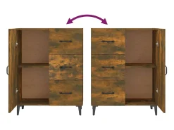 Aparador de roble ahumado 69,5x34x90 cm madera de ingeniería