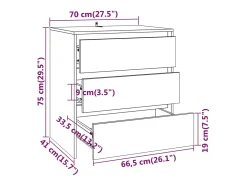 Aparador de roble ahumado 70x41x75 cm Madera de ingeniería