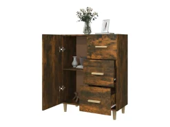 Aparador de roble ahumado 69,5x34x90 cm madera de ingeniería