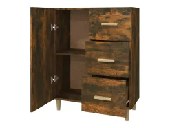 Aparador de roble ahumado 69,5x34x90 cm madera de ingeniería