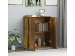 Aparador de roble ahumado 60x30x75 cm Madera de ingeniería
