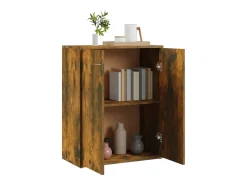Aparador de roble ahumado 60x30x75 cm Madera de ingeniería