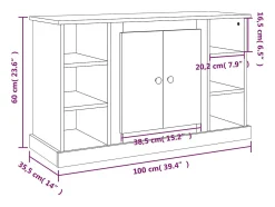 Aparador de roble ahumado 100x35,5x60 cm Madera de ingeniería
