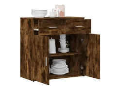 Aparador de roble ahumado 79x38x80 cm madera de ingeniería