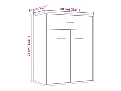 Aparador de roble ahumado 60x30x75 cm Madera de ingeniería