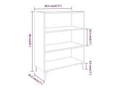Aparador de roble ahumado 69,5x32,5x90 cm Madera de ingeniería