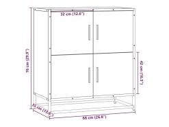 Aparador de roble ahumado 68x35x76 cm madera de ingeniería