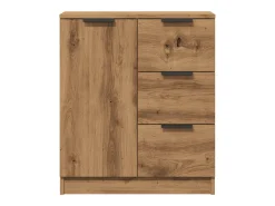 Aparador de roble artesanal 60x30x70 cm madera de ingeniería