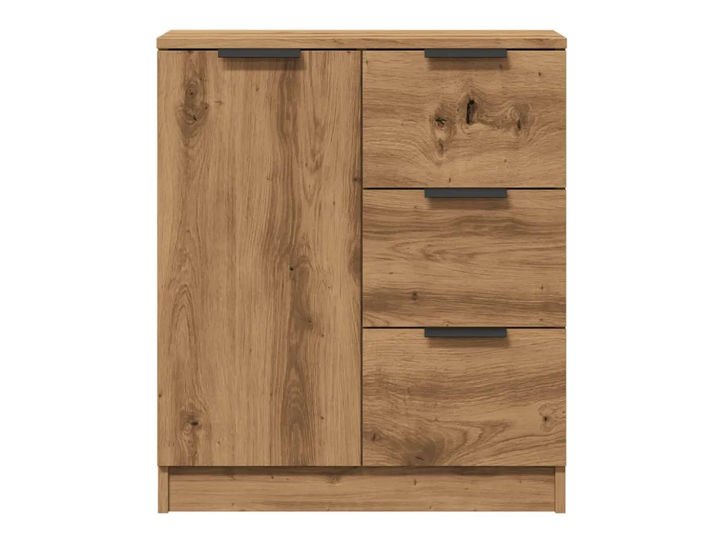 Aparador de roble artesanal 60x30x70 cm madera de ingeniería