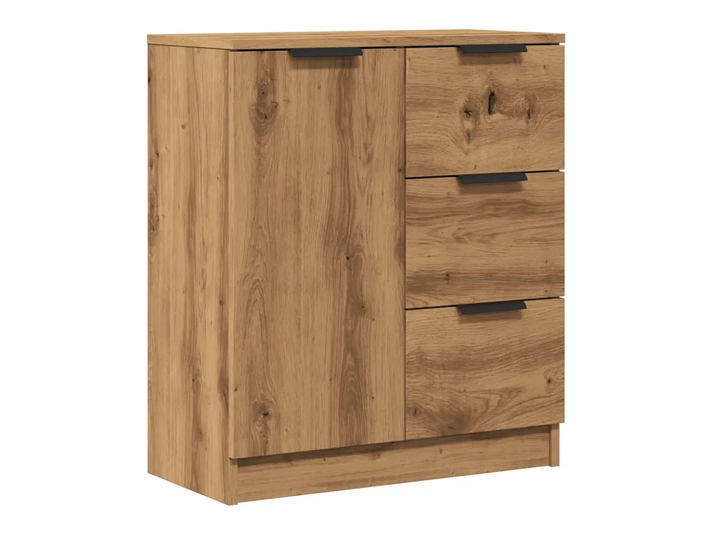 Aparador de roble artesanal 60x30x70 cm madera de ingeniería