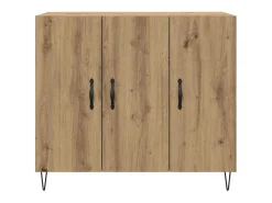 Aparador de roble artesanal 90 x 34 x 80 cm Madera de ingeniería