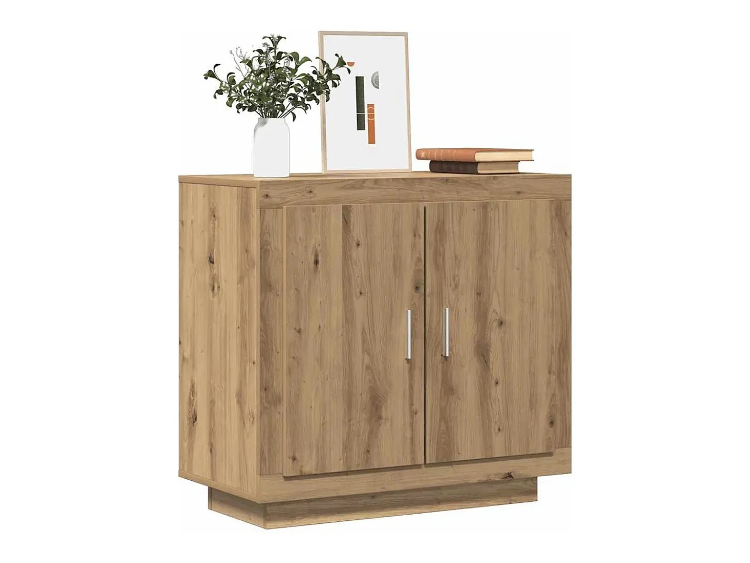 Aparador de roble artesanal 80x40x75 cm madera de ingeniería