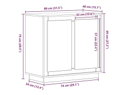 Aparador de roble artesanal 80x34x75 cm Madera de ingeniería