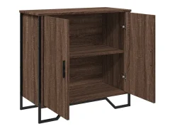 Aparador de roble marrón 78x35,5x74,5 cm madera de ingeniería