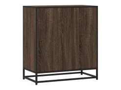 Aparador de roble marrón 68x35x76 cm madera contrachapada y metal