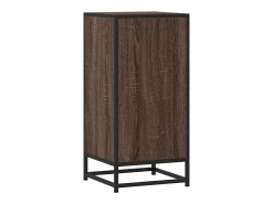 Aparador de roble marrón 35,5x35x76 cm madera contrachapada y metal