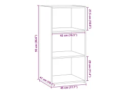 Aparador de roble marrón 45x41x93 cm madera de ingeniería