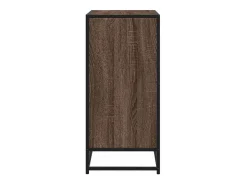 Aparador de roble marrón 68x35x76 cm madera contrachapada y metal