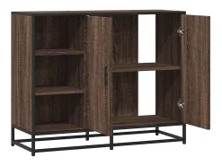 Aparador de roble marrón 92x35x76 cm Madera de ingeniería