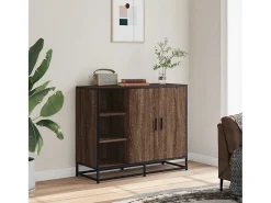 Aparador de roble marrón 92x35x76 cm Madera de ingeniería
