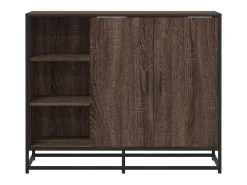 Aparador de roble marrón 92x35x76 cm Madera de ingeniería