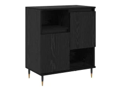 Aparador de roble negro 60 x 35 x 70 cm Madera de ingeniería