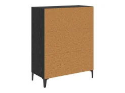 Aparador de roble negro 32,5 x 69,5 x 90 cm Madera de ingeniería