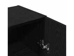 Aparador de roble negro 100x36x60 cm madera de ingeniería