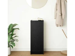 Aparador de roble negro 29,5x34x76 cm madera de ingeniería