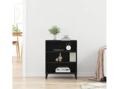 Aparador de roble negro 57x35x70 cm en madera reconstituida