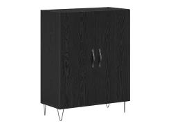 Aparador de roble negro 69,5x34x180 cm Madera de ingeniería