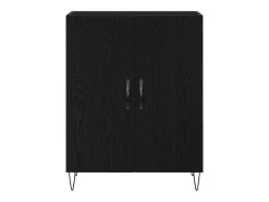 Aparador de roble negro 69,5x34x180 cm Madera de ingeniería