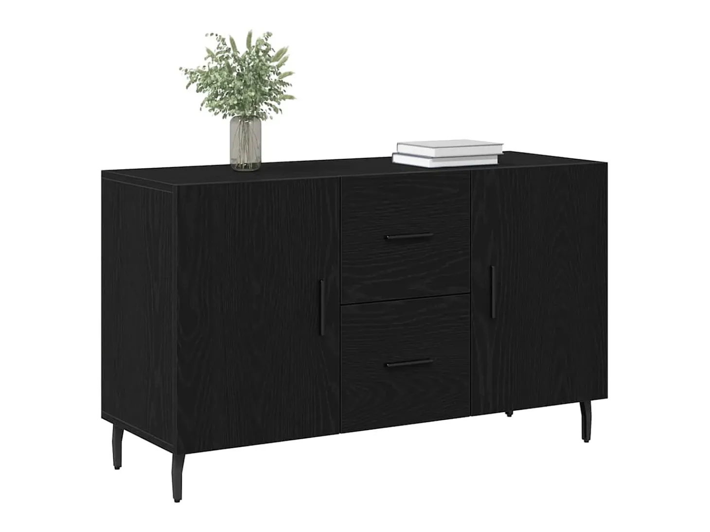 Aparador de roble negro 100x36x60 cm en madera de ingeniería
