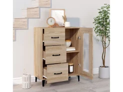 Aparador de roble Sonoma 69,5x34x90 cm madera de ingeniería