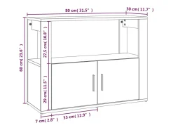 Aparador de roble Sonoma 80x30x60 cm Madera de ingeniería