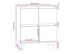 Aparador de roble Sonoma 60x35x70 cm Madera de ingeniería
