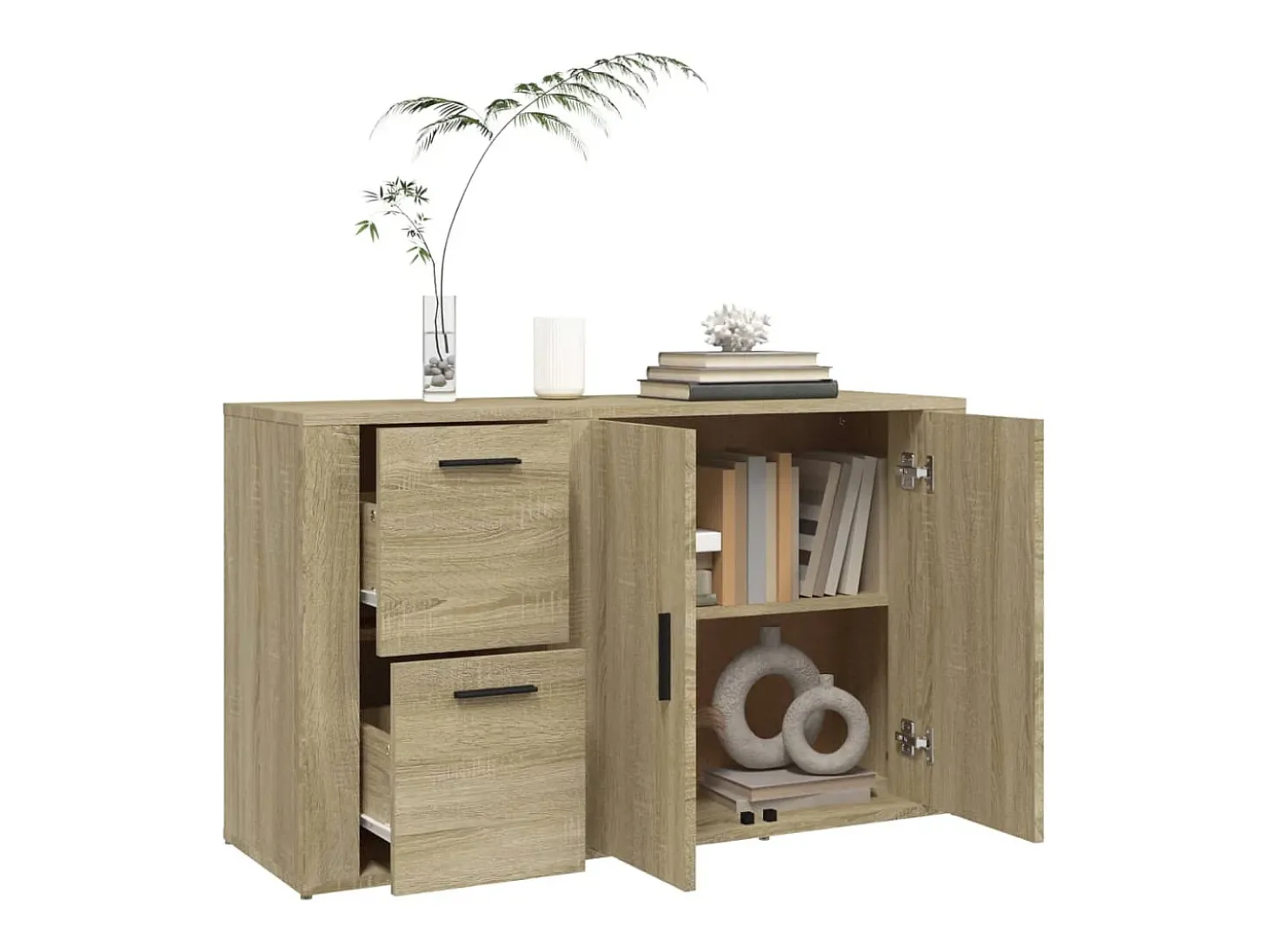 Aparador de roble Sonoma 100x33x59,5 cm Madera de ingeniería