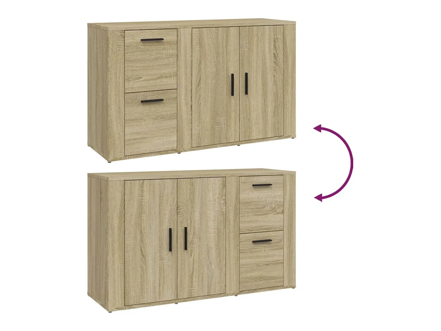 Aparador de roble Sonoma 100x33x59,5 cm Madera de ingeniería
