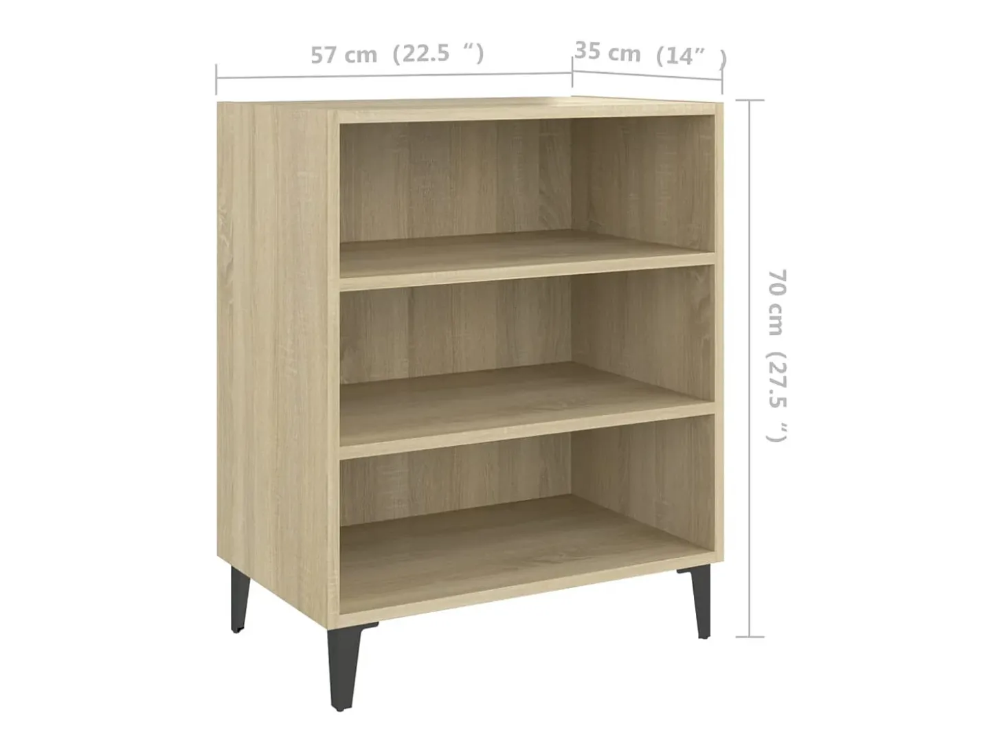 Aparador de roble Sonoma 57x35x70 cm madera de ingeniería