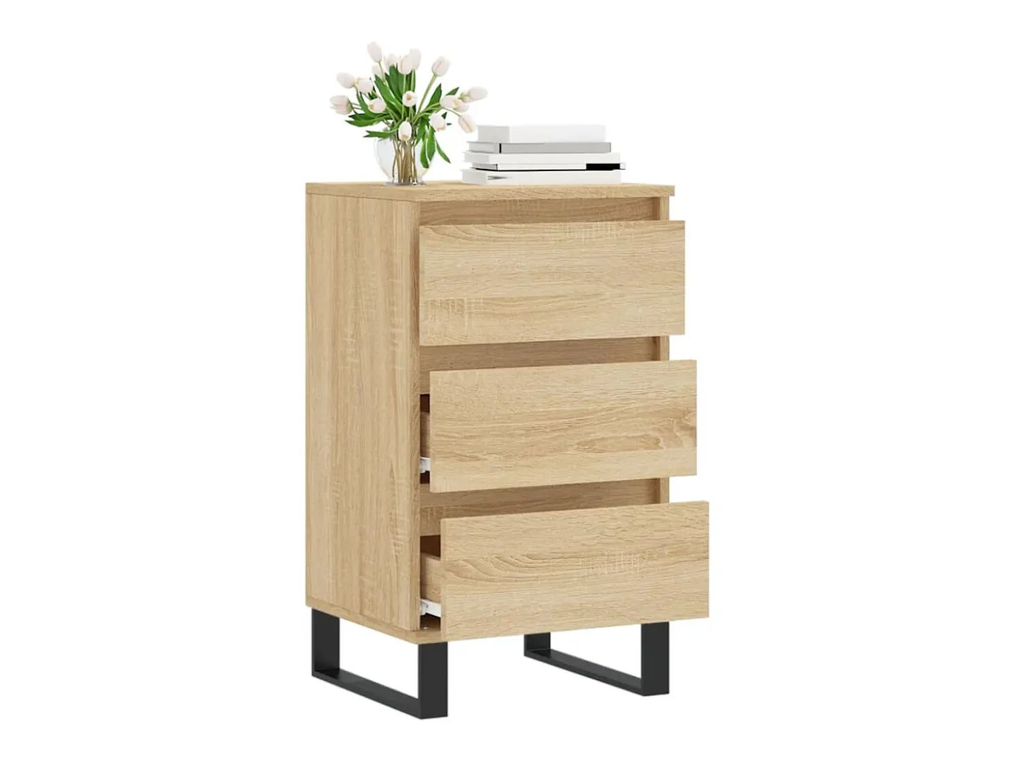 Aparador de roble Sonoma 40x35x70 cm madera de ingeniería